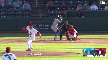Manuel Pena homers (24) on a fly ball to right center field.