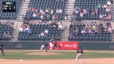 Ryan Nicholson homers (1) on a fly ball to right field. Johan Macias scores. Jake Munroe scores.