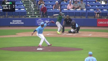 Ichiro Cano doubles (5) on a line drive to center fielder Jake Cook. Anielson Buten scores.
