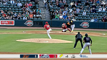 Isaac Coffey records the strikeout in his nice start