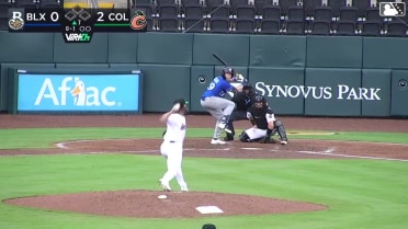 Darrien Miller homers (8) on a fly ball to right center field.