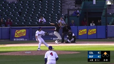 Juan Benjamin homers (2) on a fly ball to center field. Dayan Frias scores.