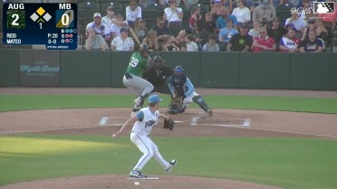 Juan Mateo singles on a sharp ground ball to center fielder Alexey Lumpuy. Alex Lodise scores.