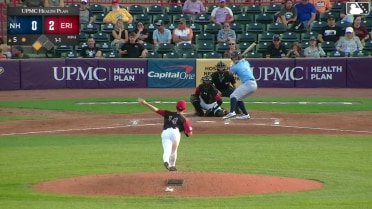 J.R. Freethy singles on a line drive to right fielder Patrick Lee. Hedbert Perez scores.