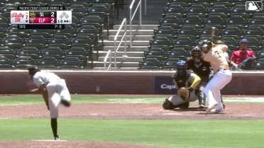Mason McCoy homers (9) on a fly ball to center field.