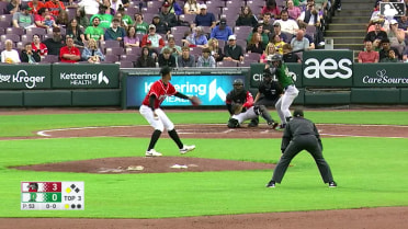 Jose Meza singles on a ground ball to right fielder Esmith Pineda, deflected by second baseman Peyton Stovall. Nico Perez scores.