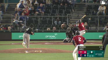 Andy Ibáñez singles on a line drive to right fielder Carlos Rodríguez. Leo Rivas scores.