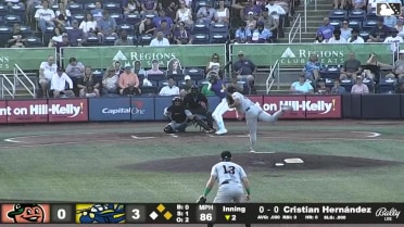 Cristian Hernández singles on a ground ball to left fielder Ethan Workinger, deflected by third baseman Ambioris Tavarez. Gage Miller scores. Brendan Jones to 3rd.