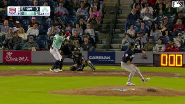 Charlie Szykowny out on a sacrifice fly to left fielder DJ Gladney in foul territory. Scott Bandura scores.