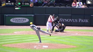 Drew Compton homers (2) on a fly ball to center field. Lizandro Espinoza scores.
