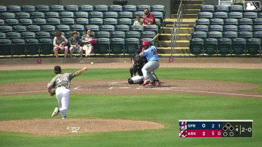 Rainiel Rodriguez homers (16) on a fly ball to left field.