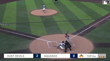 Johan Macias singles on a line drive to right fielder Carlos Jimenez. Gage Harrelson scores. Caleb Bartolero scores. Johan Macias to 3rd. Fielding error by right fielder Carlos Jimenez.