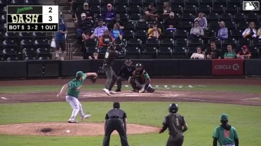 George Wolkow reaches on a fielder's choice, fielded by first baseman Jared Jones. Ely Brown scores.