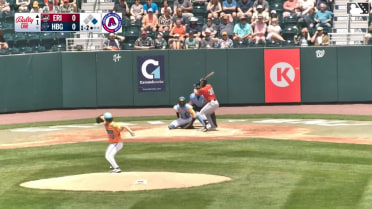 John Peck strikes out swinging and Brett Callahan caught stealing 2nd, catcher Kyle Hayes to second baseman Cortland Lawson to catcher Kyle Hayes.