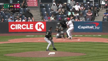 Maddox Latta out on a sacrifice fly to center fielder Trevor Cohen. Brennan Orf scores.