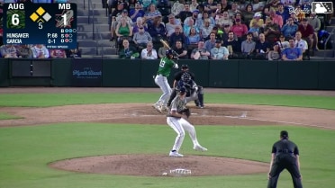 Junior Garcia out on a sacrifice fly to right fielder Eli Lovich. Nick Montgomery scores.