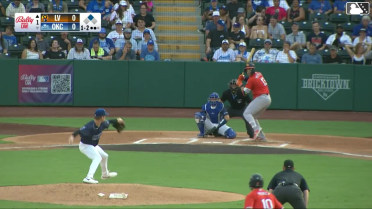 Joey Meneses singles on a line drive to left fielder Ryan Ward. Max Muncy scores.
