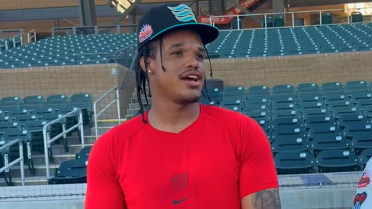 Mota on his 455-foot home run, playing center field