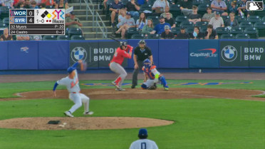 Allan Castro doubles (14) on a line drive to left fielder MJ Melendez. Romy Gonzalez scores.