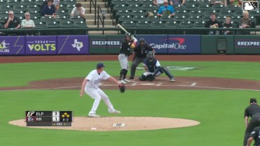 Nate Mondou out on a sacrifice fly to left fielder Trevor Hauver. Carlos Rodríguez scores.