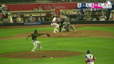 Junior Franco doubles (14) on a line drive to right fielder Braedon Karpathios. Jean Walters scores.