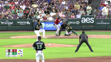 Eduardo Guerrero singles on a ground ball to shortstop Julio Carreras. Jaron Elkins scores.