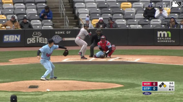 Mickey Gasper homers (1) on a fly ball to right field. Nick Sogard scores.