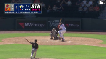 Joey Meneses singles on a line drive to right fielder Victor Bericoto. Devin Taylor scores.