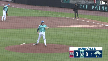 Henry Godbout homers (2) on a fly ball to center field.