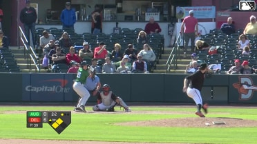 Dallas Macias singles on a line drive to right fielder Raylin Ramos. Tanner Smith scores. Caden Merritt to 3rd.