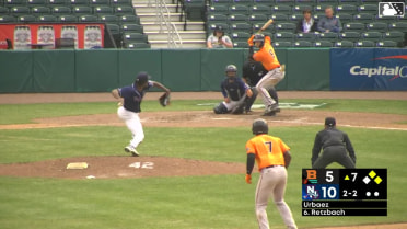 Adam Retzbach doubles (1) on a line drive to left fielder Eddie Micheletti Jr. Anderson De Los Santos scores. Brandon Butterworth to 3rd.