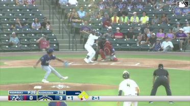 Connor Rasmussen out on a sacrifice fly to left fielder Christian Gonzalez. Jhosmmel Zue scores.