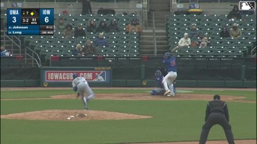 Jonathon Long doubles (3) on a sharp fly ball to center fielder Drew Waters. Justin Dean scores.