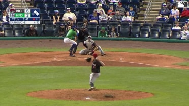 Roc Riggio singles on a sharp ground ball to center fielder Bo Davidson. Cole Messina scores. Andy Perez to 3rd.