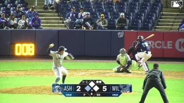 Ronny Cruz triples (1) on a line drive to left fielder Justin Thomas Jr. Devin Fitz-Gerald scores.