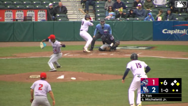 Eddie Micheletti Jr. homers (4) on a line drive to right center field. Sean Keys scores.