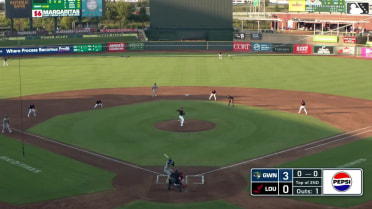 José Azócar out on a sacrifice fly to center fielder Jay Allen II. Luke Williams scores.