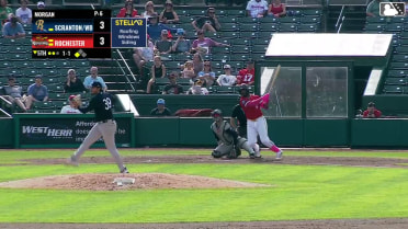 Liover Peguero singles on a line drive to right fielder Kenedy Corona. Riley Adams scores.
