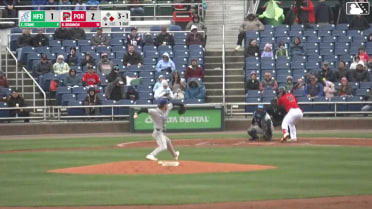 Brooks Brannon doubles (1) on a sharp line drive to left fielder Zach Kokoska. Max Ferguson scores.