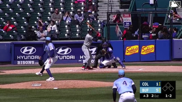Nolan Jones homers (5) on a fly ball to right center field.