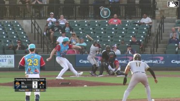 Gustavo Campero singles on a line drive to third baseman Shay Whitcomb. Arol Vera scores.
