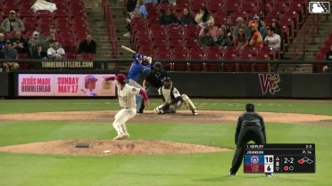Kane Kepley singles on a ground ball to left fielder Josh Adamczewski, deflected by shortstop Juan Baez. Christian Olivo scores.
