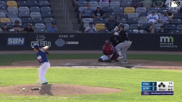 Stuart Fairchild homers (5) on a line drive to center field. Maick Collado scores.