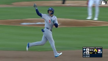 Alex Freeland slugs a three-run homer