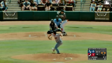 Bradley Frye grounds into a double play, second baseman Dervy Ventura to first baseman Starlin Aguilar. Yoiber Ocopio out at 2nd. Bradley Frye out at 1st.