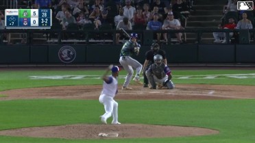 Zach Kokoska homers (10) on a fly ball to center field.
