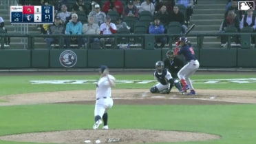 Miguel Bleis homers (2) on a fly ball to left field.