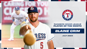 Express INF Blaine Crim Named Rangers Minor League Player of the Month