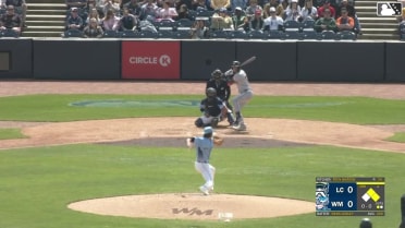 Dean Curley grounds into a double play, third baseman Cristian Santana to second baseman Juan Hernandez to first baseman Junior Tilien. Jace LaViolette out at 2nd. Dean Curley out at 1st.