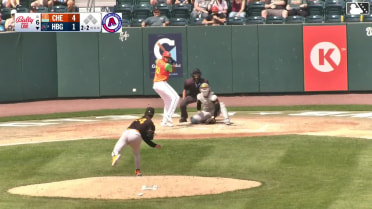 James Wood homers (1) on a fly ball to left center field.
